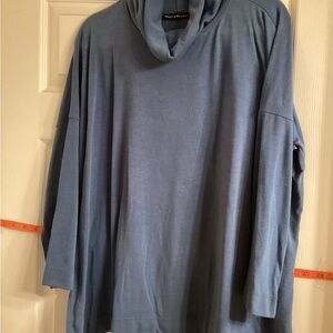 Nally & Millie Elegant Blue Cowl Neck Top